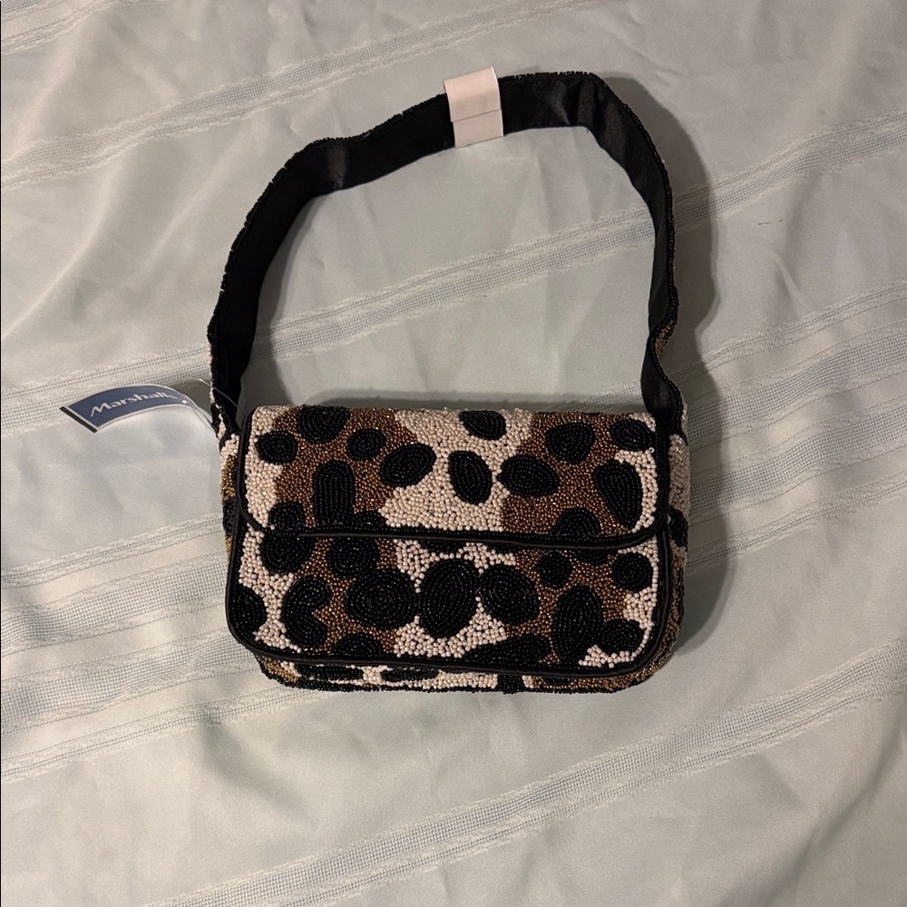 Rachel Zoe Black and Brown Patterned Crossbody Bag